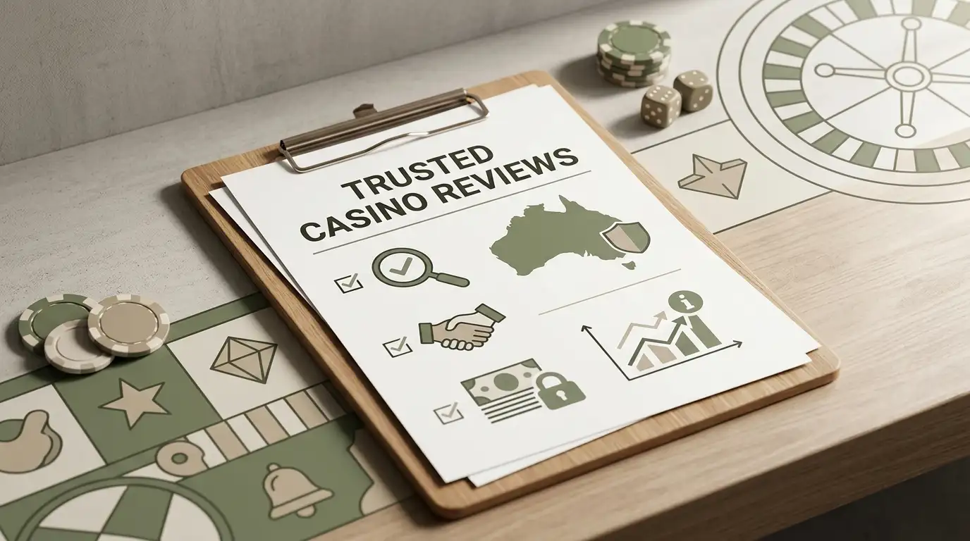 Editorial illustration of a checklist beside an Australian map motif